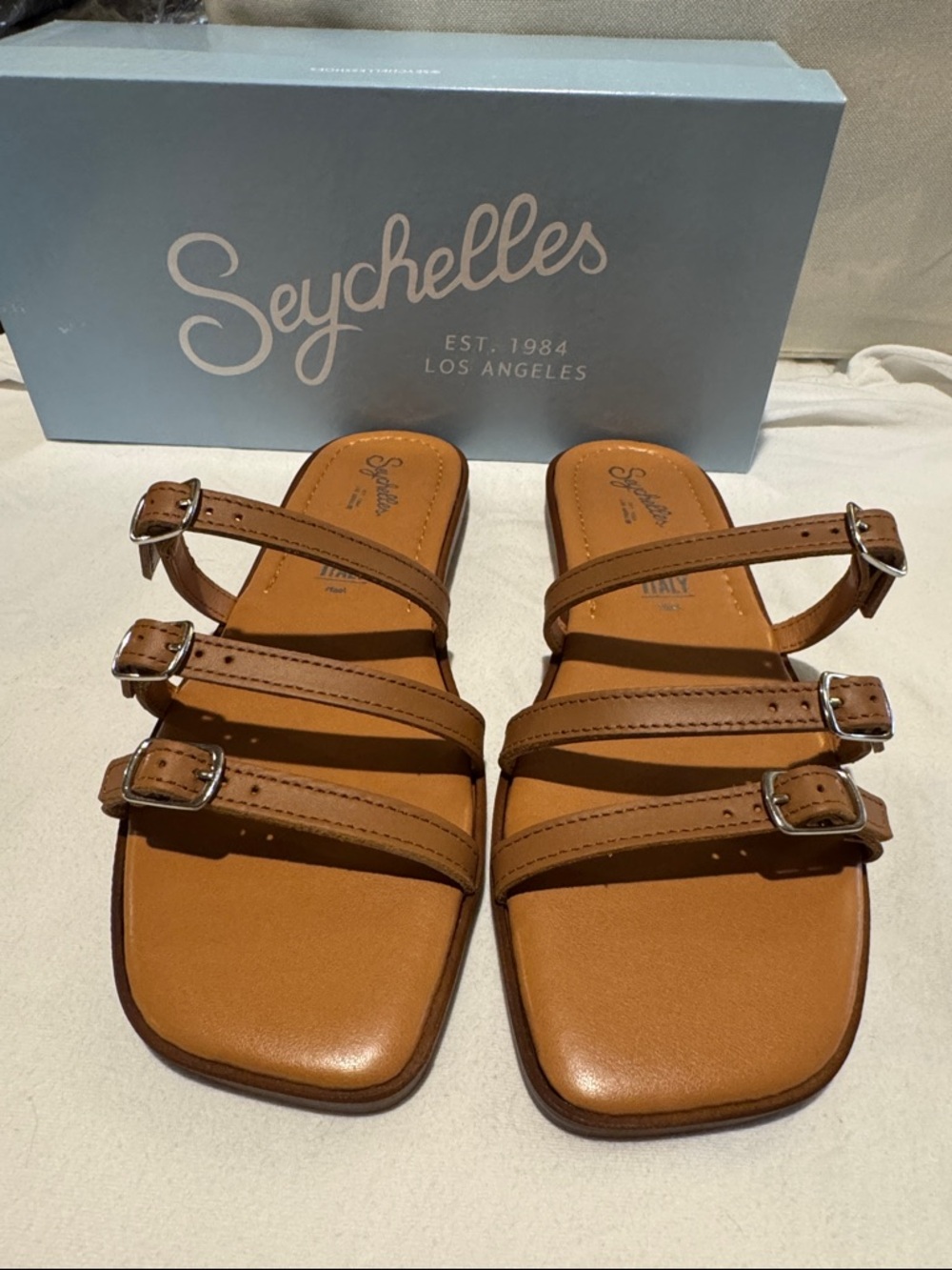 NIB Seychelles Tan sandals.